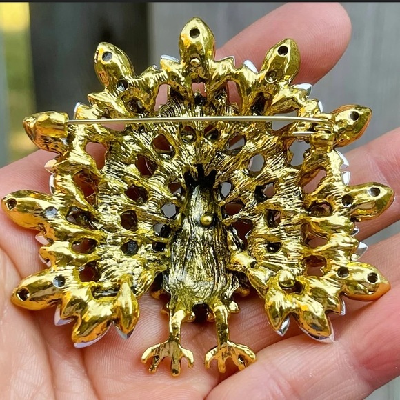 Turkey Brooch Large Turkey Pin Rhinestone Turkey Brooch Pin - Picture 4 of 4